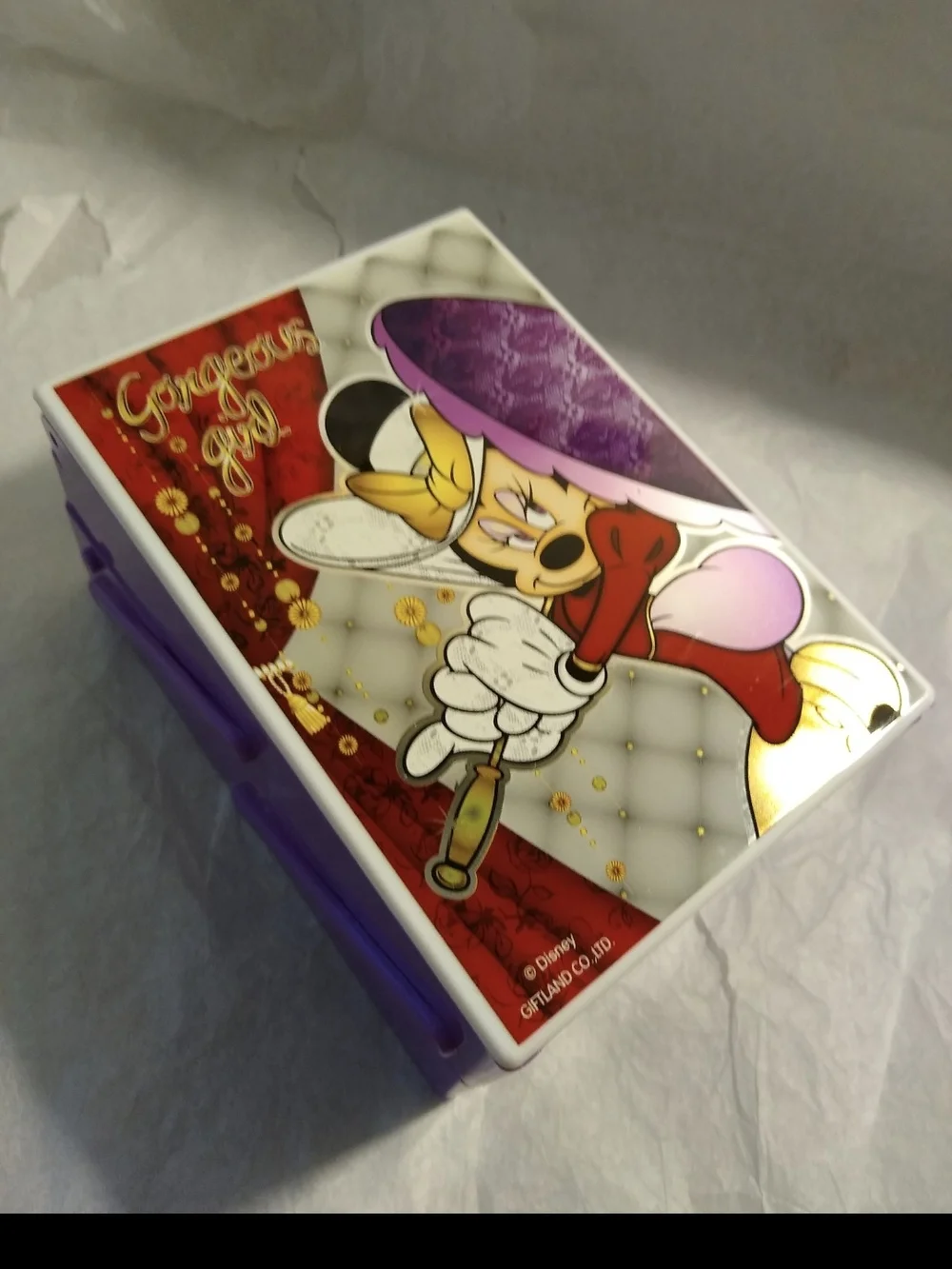 Disney Minnie Mouse 'Gorgeous Girl' Purple & Red Mirror Jewelry Box